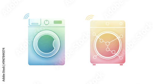 Smart Home Appliances: Modern Washing Machines with Wi-Fi Connectivity and IoT Network