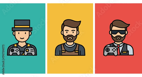 Gamer Avatars: Diverse Characters with Game Controllers