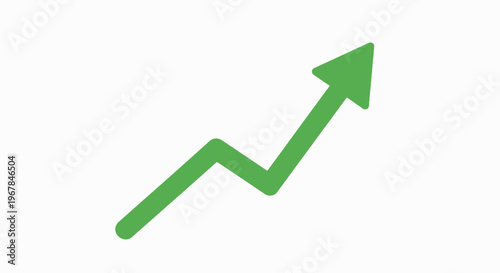 Green arrow graph showing upward trend on white background