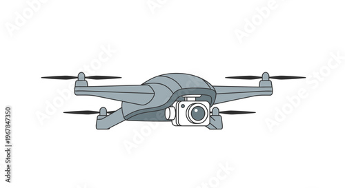 Modern Drone with Camera - Vector Illustration