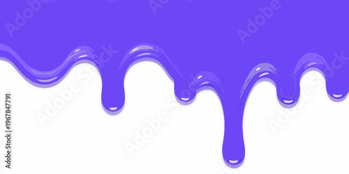 Abstract dripping blue paint or liquid on a white background