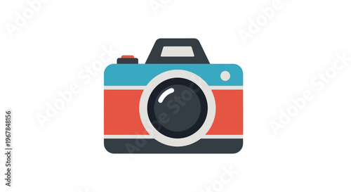 Retro Camera Icon Isolated on White Background