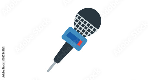 Retro Microphone Icon on White Background