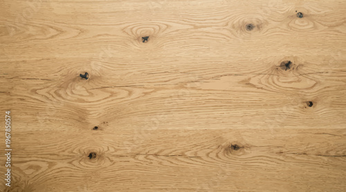 Natural Wooden Surface with Organic Grain and Dark Knots in Light Brown Texture