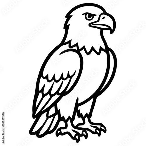 Majestic eagle standing strong with sharp gaze