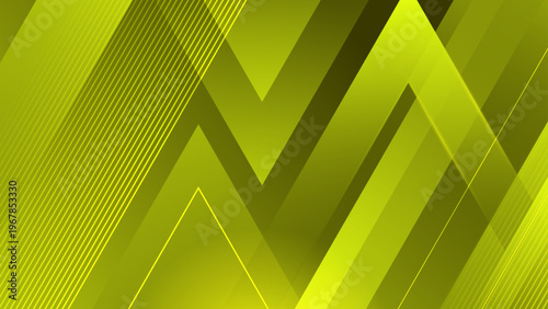 Dynamic lime green background featuring sharp geometric zigzag shapes and diagonal lines for high energy visual content