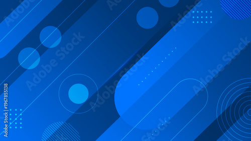 Professional deep blue backdrop with circles lines and dots