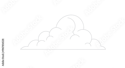 Simple outline drawing of a fluffy cumulus cloud on a white background