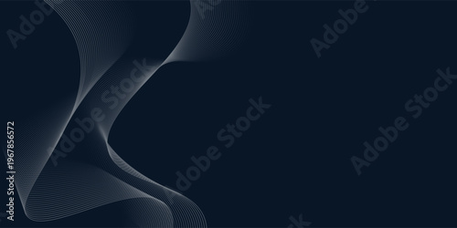 A stunning abstract and dynamic digital design with flowing white waves on a dark background, curved fine lines, and a dotted pattern that gives a sense of movement and energy.