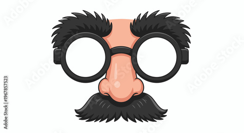 Classic funny disguise kit with bushy eyebrows, eyeglasses, nose, and mustache for playful anonymity and costume events