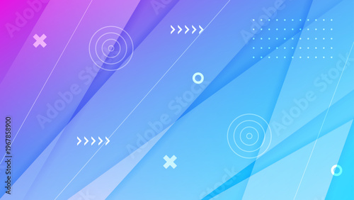 Dynamic blue and purple gradient background with technological stripes and geometric accents for gaming and cyber design