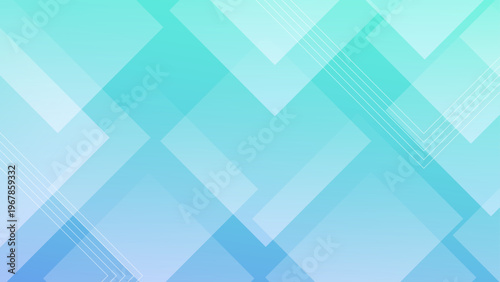 Professional cyan and teal composition with overlapping rectangles and clean geometric lines