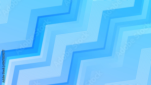 Abstract blue background with diagonal zigzag stripes and thin lines