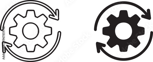 Gear cycle vector icon for automation, DevOps and continuous integration concepts