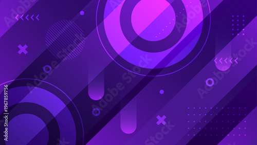 Mysterious dark purple background with concentric circles and futuristic geometric elements for space themes