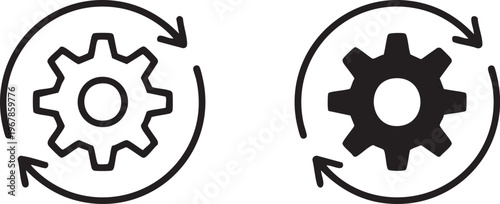 System update and automation symbol for technology, operations and configuration