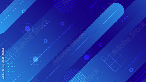 Professional deep blue gradient background featuring abstract geometric lines and shapes for business tech