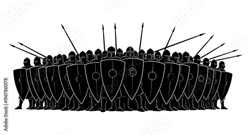 Ancient Warrior Formation Silhouette