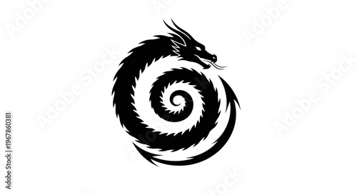 Black Dragon Swirl Logo Icon