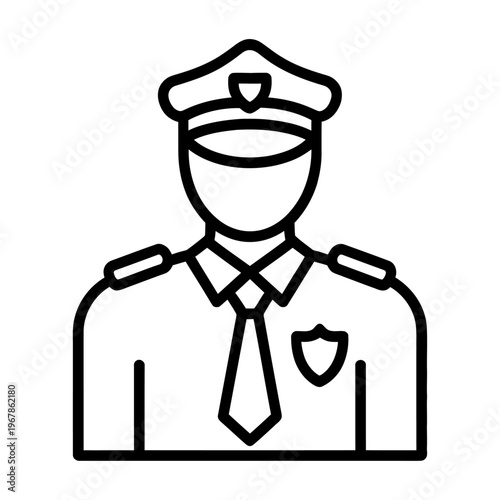 Vector of a police officer wearing uniform and badge