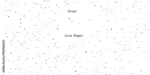 Constellation map displaying orion and ursa major with scattered stars