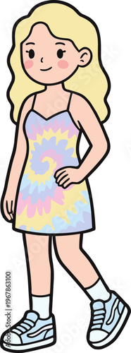 Cute Women Poses Illustration