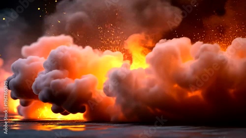 Massive fire rages on water surface creating large smoke clouds  (97)