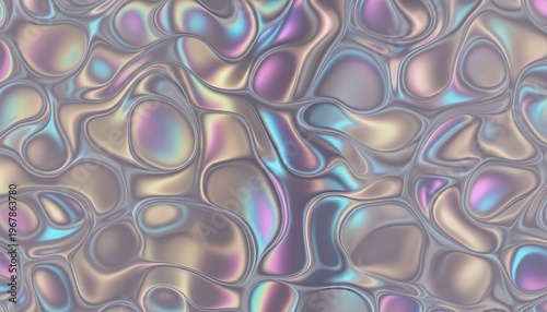 A vibrant and colorful abstract background with iridescent hues and smooth shapes