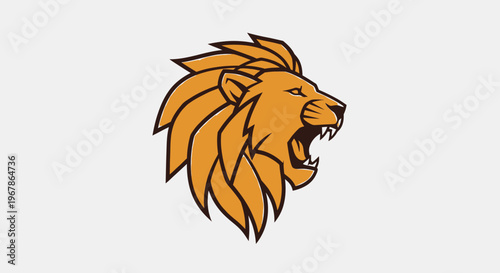 An angry lion head mascot vector illustration of a wild king cat face isolated for an art symbol or wildlife tattoo