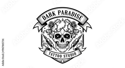 Tableau sur toile Skull and crossbones gothic vector illustration of a skull and skeleton symbol o