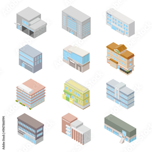 公共施設イラストセット