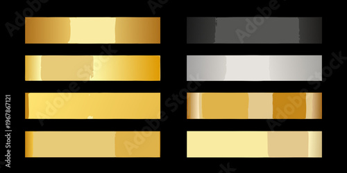 Gradient color swatches displaying gold gray and white hues