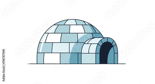 Arctic Igloo Illustration: Winter Dwelling, Snow House, Cold Climate Shelter