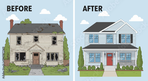House Renovation Before and After Comparison: Dilapidated to Modernized
