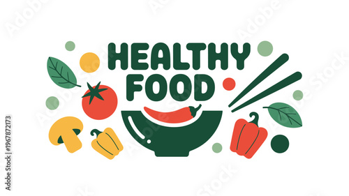 Healthy food icons, vector illustration, green and colorful, nutrition symbols, meal planning graphics