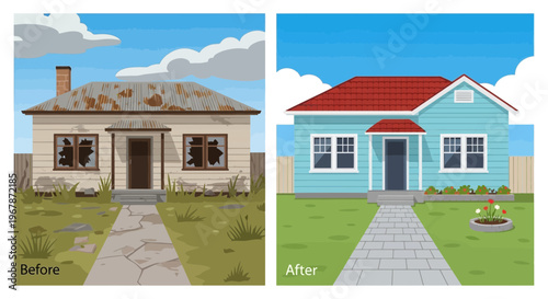 House Renovation Before and After Comparison: Dilapidated to Beautiful
