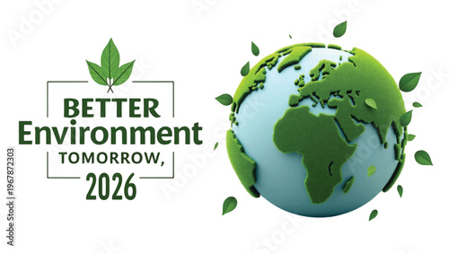 Eco friendly globe, green earth, environmental icons, sustainable future