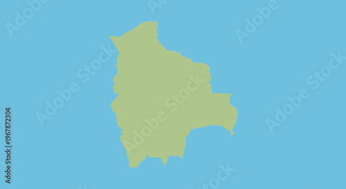 Map of Bolivia, South America, isolated on a blue background. Simple vector illustration.