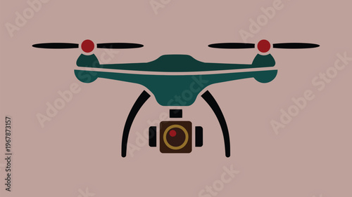 Drone, aerial vehicle, green drone, vector illustration, remote control aircraft