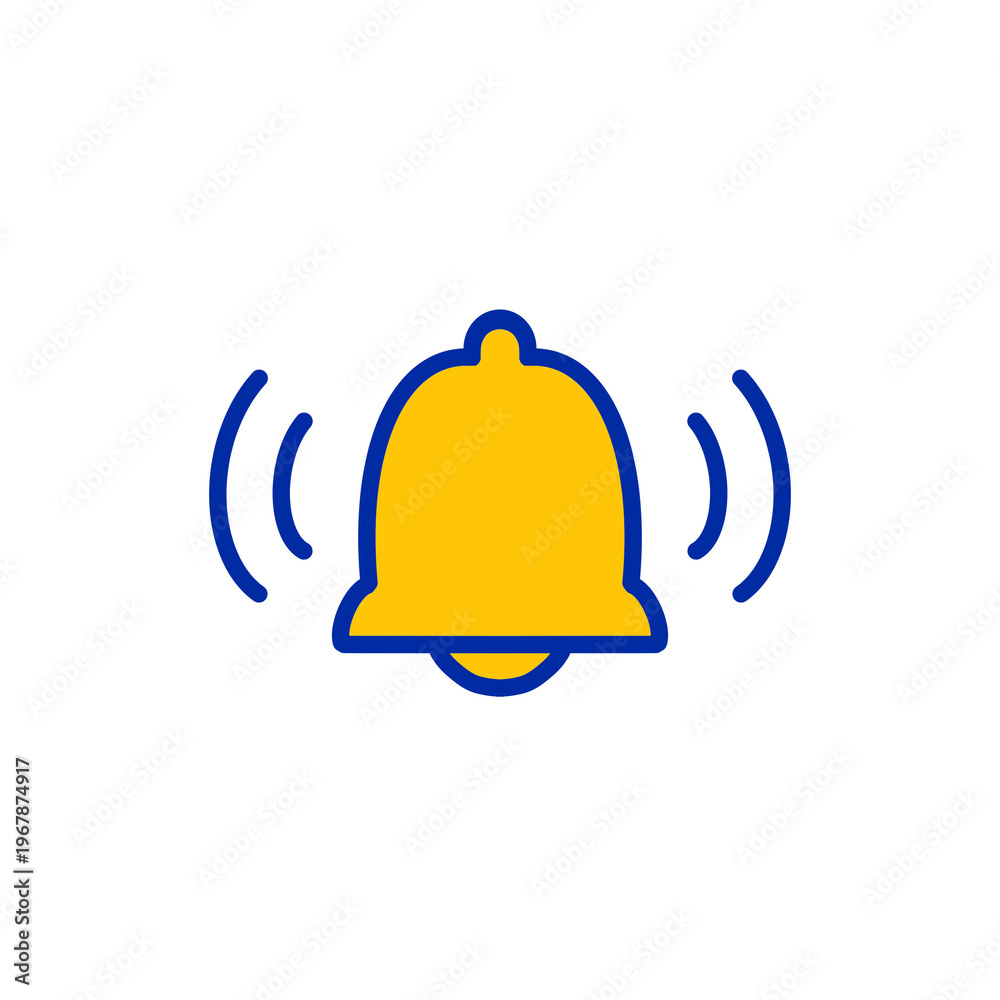 Fototapeta premium [Business Icons] – Notification Bell Ringing Alert Symbol Filled Style