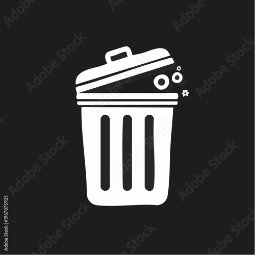 Digital Trash Can Icon Deleting Unwanted Content Graphic Illustration