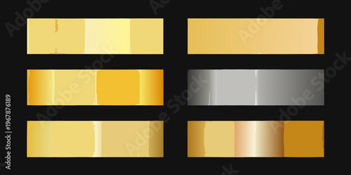A collection of metallic ribbons in gold silver and bronze hues