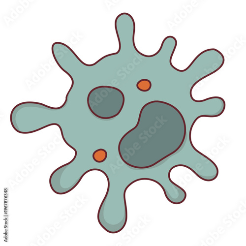 Amoeba cell bacteria virus microorganism cartoon graphic icon