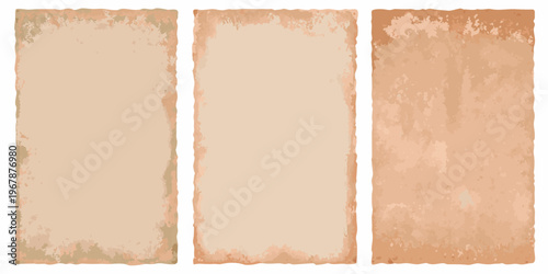 Three rectangular panels displaying varying shades of tan and brown