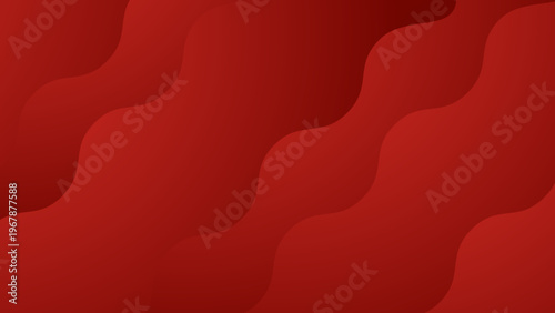 赤のウェーブレイヤーが重なる抽象幾何学背景素材