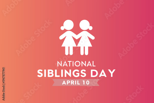 Celebrating national siblings day with a graphic of two figures