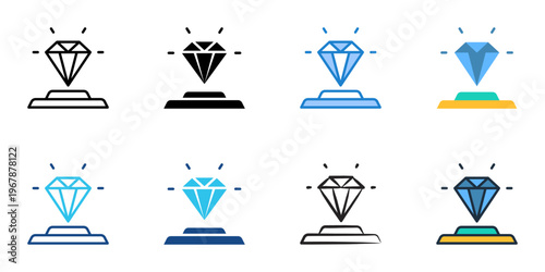 Rarity ranking icons set multiple style collection. Editable stroke 
