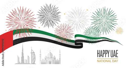 UAE National Day Celebration: Fireworks, Flag, and Iconic Landmarks