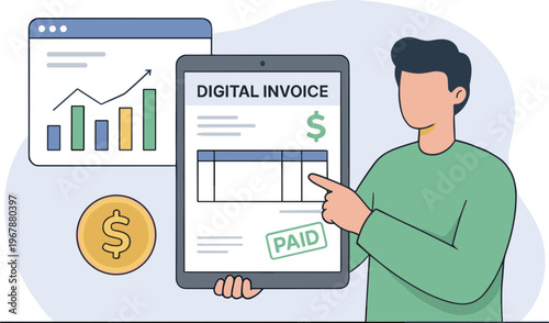 Online Business & Transactions Illustration