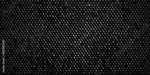 Close up of black mesh netting with reflective silver accents